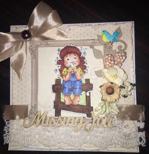 Handmade magnolia tilda card - handmade,